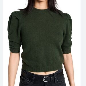 Frame sweater rouched short sleeve